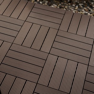 Plancher de terrasse moderne en PVC WPC <span class=keywords><strong>30</strong></span> <span class=keywords><strong>cm</strong></span>, couleur bois, pour jardin, extérieur, imperméable, balcon, plancher de terrasse, usage domestique - Product Image 4