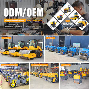 Compacteur vibrant portatif à double tambour de 5000 kg avec <span class=keywords><strong>moteur</strong></span>, machine à rouleaux pour tranchées en béton, à conducteur marchant derrière - Product Image 2