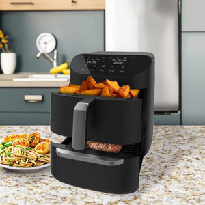 <span class=keywords><strong>Friteuse</strong></span> à air numérique à double couche de 11L, conception verticale carrée à <span class=keywords><strong>2</strong></span> paniers pour réchauffer et déshydrater l'huile de cuisson - Product Image 4