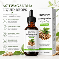 Gouttes liquides de Shilajit et Ashwagandha à marque privée OEM, complément alimentaire botanique, vente en gros, fabrication en vrac ODM en usine