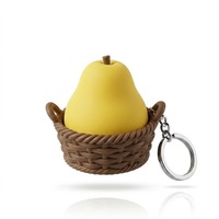 Breloque porte-clés pomme rouge imprimée en 3D, boutons mécaniques à pression, jouet anti-stress mignon pour la décompression