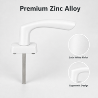 Poignée de fenêtre carrée simple à levier courbé en alliage de zinc blanc 43 mm pour système de quincaillerie de fenêtre et porte en PVC et aluminium
