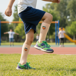 Calcetines Deportivos Rosa Bebé con Bordado de Durazno para Niños Activos - Product Image 3
