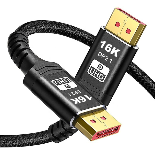 16K DP2.1 Braided Cable 96Gbps High Speed Support 16K 120Hz UHD HDR 12Bit Video for Laptop TV PS5 Switch Game Console