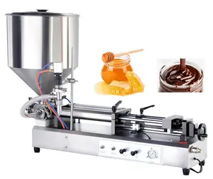 Enkele Kop Semi Automatische Cosmetische Pasta Horizontale Fles Jar Tube Kan Vulmachine Voor Honing Crème Gel Yoghurt Dikke Saus