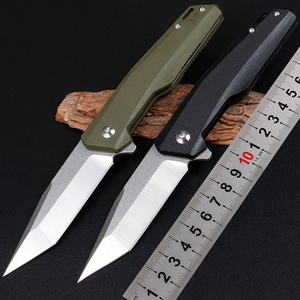 Couteau pliant G10 avec lame D2 en acier Damas à motif, disponible sur Amazon, possibilité d'ajouter un logo - Product Image 5
