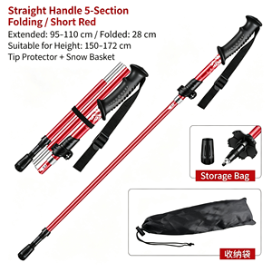 Bastón de Trekking Plegable de Aleación de Aluminio de 3 Secciones Ajustable con Sistema de Bloqueo Rápido para Senderismo - Product Image 5