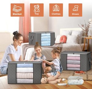 90L Foldable <b>Large</b> <b>Storage</b> <b>Bags</b> with Zipper Closure 6 Pack Minimalist Design Clothes <b>Storage</b> Bins & Closet Organizers - Product Image 3