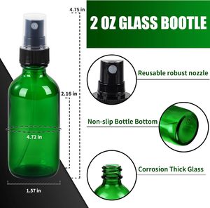 Botellas de Spray de Vidrio de 2 oz, Pulverizador de Niebla Fina Reutilizable, Botella de Spray Pequeña, a Prueba de Fugas, Perfecta <span class=keywords><strong>para</strong></span> Viajes, Cuidado de la Piel, Perfumes - Product Image 2