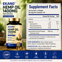 Huile de graines de chanvre végétalienne de qualité alimentaire certifiée CGMP, formule végétale non-OGM de 1400 mg, en vrac, marque privée, vente en gros, fabriquée aux États-Unis