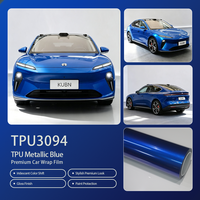 Film de protection de peinture PPF auto-réparateur hydrophobe anti-rayures TPU bleu métallisé changeant de couleur 190 microns