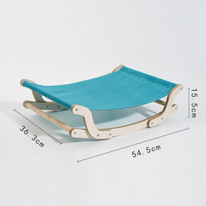 Cama mecedora minimalista de madera maciza para gatos, hamaca transpirable fresca de verano para gatos, cama lavable extraíble para todas las estaciones, venta al por mayor - Product Image 6