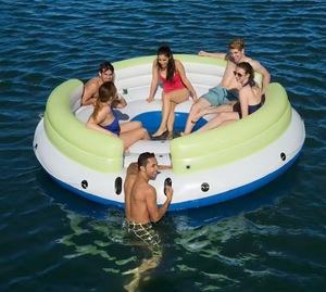 Isla Flotante Grande Múltiples Personas Duradera Sofá Piscina Barco Inflable resistente Lago Balsa Flotante Verano Lounge PVC - Product Image 4