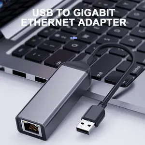 Sıcak satış alüminyum alaşımlı Gigabit RJ45 USB 3.0 RJ45 Ethernet ağ kartı desteği 10/100/1000Mbps USB ağ kartı