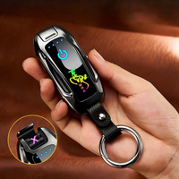 Briquet à double arc populaire pour voiture de sport avec capteur tactile, affichage de puissance sur écran LED, rechargeable, en métal, à impulsion