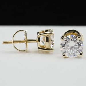 Classic European American Style Round Zircon <b>Stud</b> Earrings <b>For</b> <b>Men</b> 925 Sterling Silver Hypoallergenic Gift Jewelry - Product Image 3