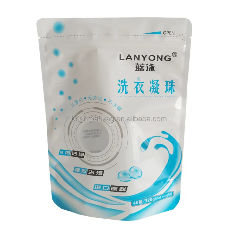 Baccelli per bucato personalizzati per la pulizia del Logo detersivo per bucato liquido capsule concentrate sacchetti per imballaggio in plastica