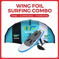 Ensemble de planche à pagaie gonflable à hydrofoil pour le surf en eau vive transfrontalier, aile à vent non motorisée, ensemble de ski nautique en trois parties, toile