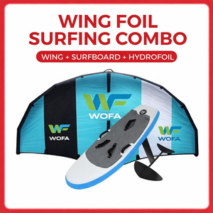 Ensemble de planche à pagaie gonflable à hydrofoil pour le surf en eau vive transfrontalier, aile à vent non motorisé<span class=keywords><strong>e</strong></span>, ensemble de ski nautique en trois parties, toile - Product Image 1