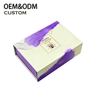 Caja de Papel Rígida Plegable Magnética con Logotipo Personalizado, Color Morado, Impresa a Color, Plegable, de Cartón Duro, Forrada con Esponja, para Marco de Fotos