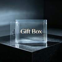 Boîte cadeau carrée pliable personnalisable en PET, emballage en plastique transparent recyclé avec crochet