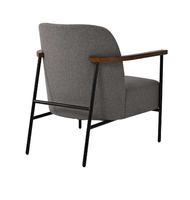 Fauteuil lounge en tissu ultra confortable avec structure métallique robuste, chaise individuelle pour les espaces commerciaux et hôteliers