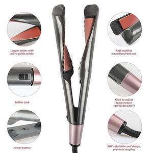 Placas retorcidas únicas personalizadas profesionales, <span class=keywords><strong>planchas</strong></span> planas de <span class=keywords><strong>pelo</strong></span> <span class=keywords><strong>rizado</strong></span>, rizador y alisado, plancha de <span class=keywords><strong>pelo</strong></span> 2 en 1 - Product Image 2