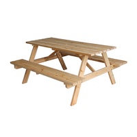 Table de pique-nique en bois de jardin extérieur de 5 pieds