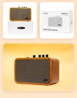 Mini amplificateur de guitare 10W portable rechargeable avec haut-parleur en bois vintage, fonction prise casque et effets multiples