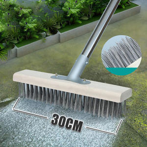 ไม้กวาดลวดพร้อมขนแปรงขัดผิวด้วยแปรงขัดพื้นระเบียงโรงรถคอนกรีตด้ามจับยาว - Product Image 5