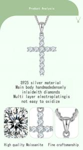 Collar con colgante de cruz de plata de ley 925 personalizado, moissanita chapada en oro, símbolo religioso de Hip Hop y Rock para hombres y mujeres - Product Image 4