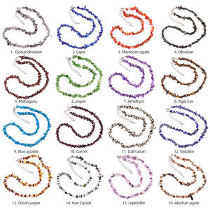 Collana con Chips di Pietre Preziose Naturali, Collana di Perle Irregolari di Cristallo di Ametista, Catena Sportiva per Clavicola 40 + 5cm - Product Image 2