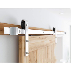 Accessoires de quincaillerie pour <span class=keywords><strong>porte</strong></span> de salle de bain en verre, <span class=keywords><strong>rail</strong></span> coulissant moderne en acier inoxydable poli miroir - Product Image 2