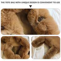 Sac fourre-tout d'épaule tendance pour femme en fausse fourrure pelucheuse, grande capacité, imperméable, avec fermeture éclair