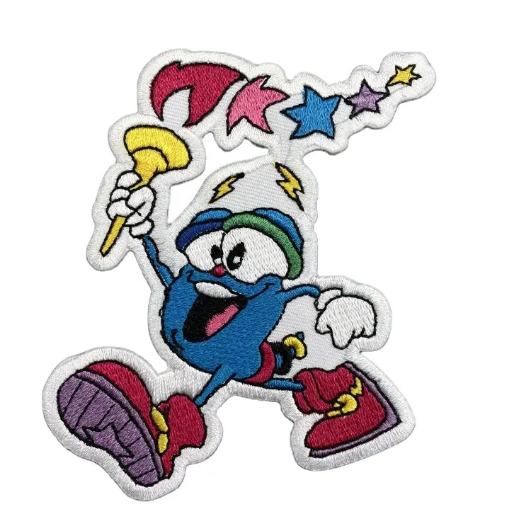 Custom Logo Iron-on Garment Embroidered Clothing Patches Self Adhesive Applique Iron on Big 3d Cartoon Designer Embroidery Patch