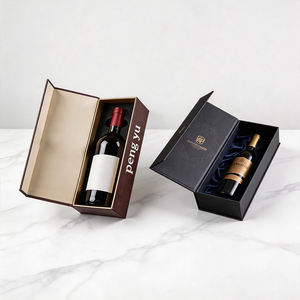 Caja de Embalaje de Papel para Vino, Whisky o Brandy, de Cartón Rígido Premium, con Cierre Magnético, Impresión Personalizada, de Lujo, Exclusiva para Vino Tinto - Product Image 1