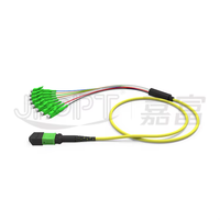 Kabel Breakout MPO MTP ke LC 8 12 24 Fiber G657 OM3 OM4 Fanout Harness Male Female Standar atau Low Loss
