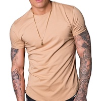 T-shirts personnalisés 95% coton 5% élasthanne, vêtements de sport fitness, ourlet incurvé, camisetas, coupe ajustée, vêtements pour hommes, t-shirts de compression