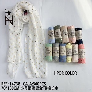 Sciarpa lunga in cotone TR Angelina 70x180cm con gocce d'oro, accessorio moda donna - Product Image 3