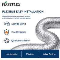 FIRSTFLEX Système HVAC, conduit flexible industriel de 6 pouces, en aluminium, isolé thermiquement, économiseur d'énergie, tuyau d'air
