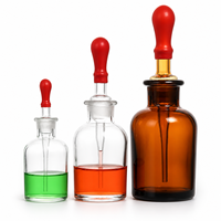 Flacons compte-gouttes en verre ambré transparent 30ml 60ml 125ml avec bouchon pipette en caoutchouc