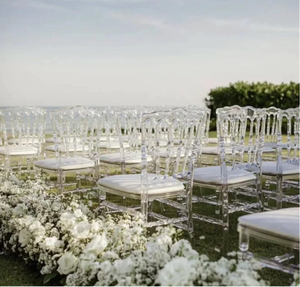 Chaises Chiavari en cristal transparent en gros, chaises empilables en résine acrylique transparente pour hôtels, événements et mariages en extérieur - Product Image 4