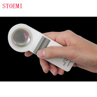STOEMI 6714 8X Illuminated Handheld Lighted Magnifying Glass (Magnifier Loupe) Incandescent Bulb Aspheric Optical PMMA Lens