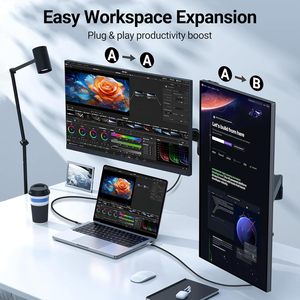 SYONG Alta Qualidade 4K 60Hz Bare Cooper USB-C para HDMI Adaptador Cabo Trançado, Tipo C para HDMI Cabo de Vídeo 4K para Computador HDTV - Product Image 5