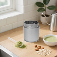 Boîte en fer blanc personnalisée pour matcha, café et thé en poudre, 30g 50g, de qualité alimentaire, avec couvercle à vis, ronde, vide