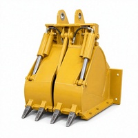 Bac multifonction 4-en-1 pour excavatrices de 3 à 8 tonnes, bac combiné pour creuser, niveler et saisir
