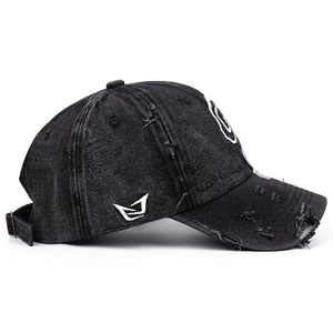 Gorra de béisbol con bordado de marca de interrogación de mezclilla lavada unisex de moda - Product Image 5