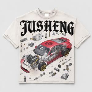 Camisetas Personalizadas para Hombre, Estilo Urbano, Tejido Jersey 100% Algodón de 300 g/m², Transpirables, Corte Holgado, Impresión DTG, Diseño Gráfico Ácido - Product Image 1