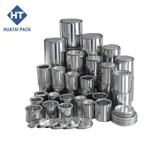 Latas vacías de metal redondas de tamaños pequeños de 0.1L-4L para latas de pintura con tapa de palanca