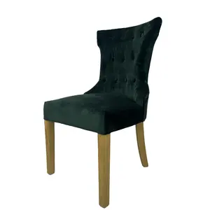 New design cover large arc raised back dark green European one-piece seat cover modern dining chair